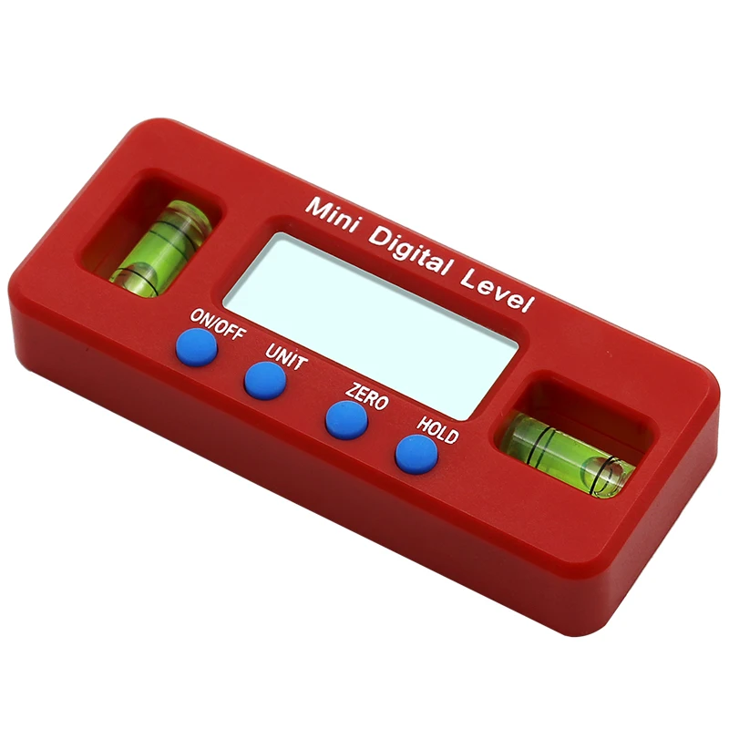 Red Precision Digital Protractor Inclinometer Water Proof Level Box Digital Angle Finder Bevel