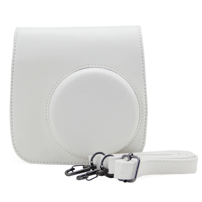 

For Fuji Fujifilm Instax Mini 8 8+ 9 Instant Film Camera White PU Leather Camera Shoulder Strap Bag Case Cover Pouch Protector