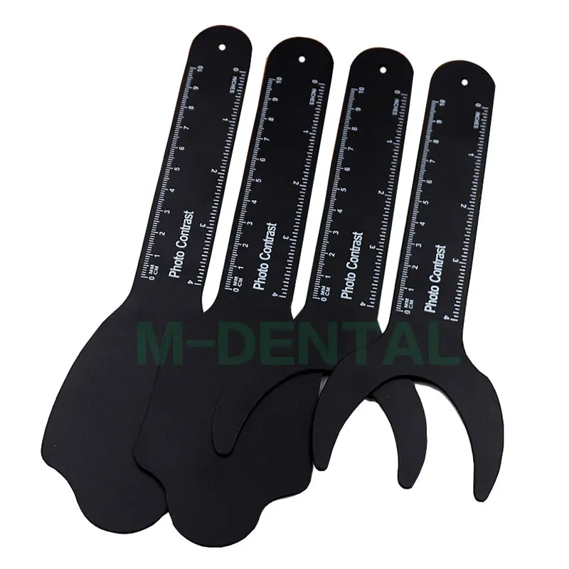 preto da foto oral com marca de escala placa de fundo 4 pçs e Grupo ortodôntico dental bochecha placa imagem contraste autoclavável instrumento 3 4 pçs set Ortodôntico Dental Bochecha Placa