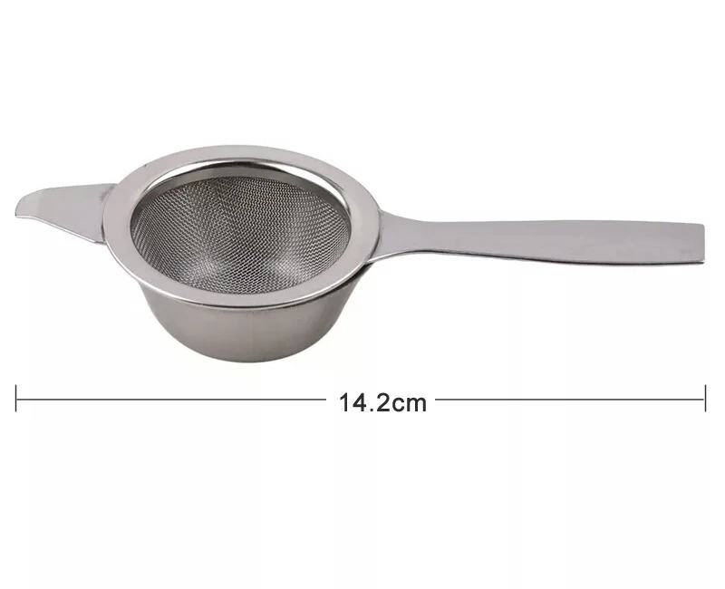 Stainless Steel Tea Infuser Afternoon Tea Filter Long Handle Mesh Tea Strainer with Drip Bowl loose Leaf Green Herb Tea Accessories  (10)