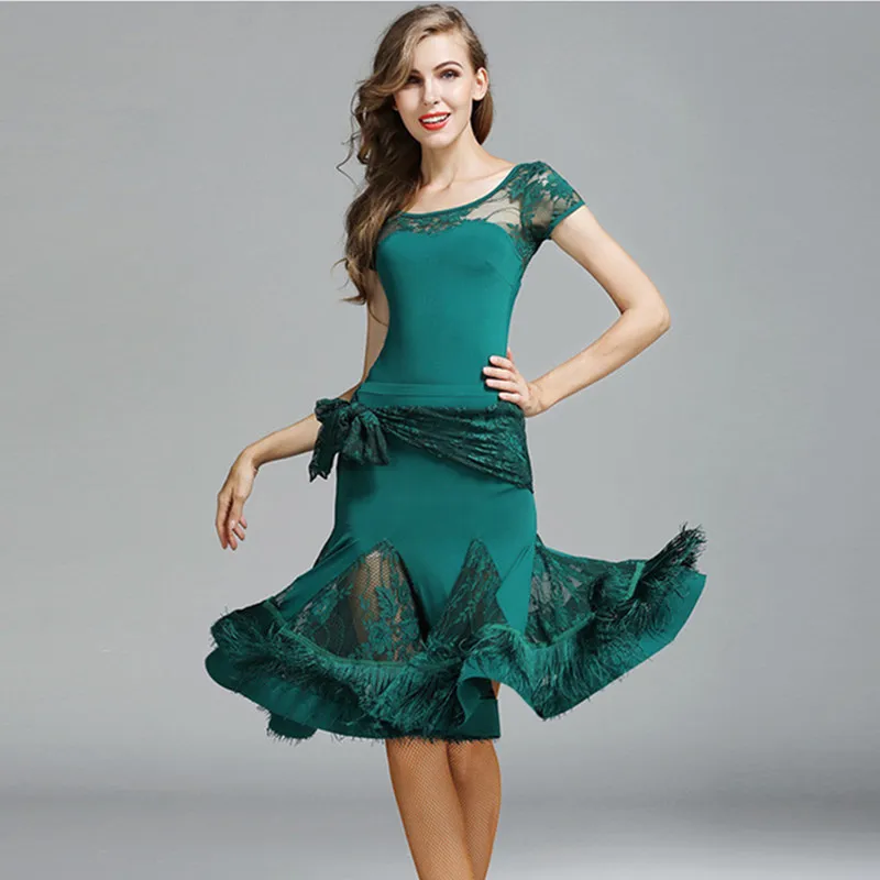 3 colors green latin dance costumes for women latin rumba dance dresses