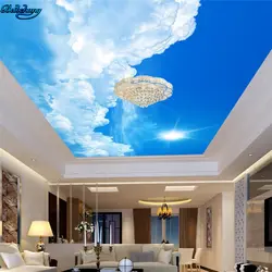 Beibehang Большой заказ обои красивая атмосфера голубое небо белые облака солнце потолок крыши картина украшения дома
