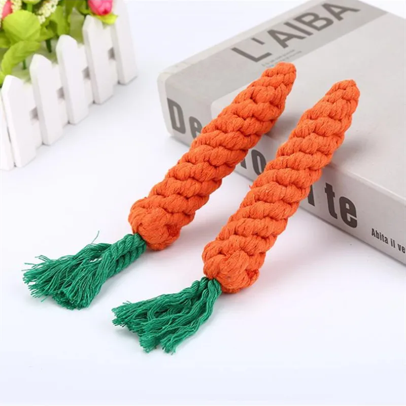 Pet Dog Toy Carrot Shape Cotton Rope Puppy Interactive Chew Toys Teath Cleaning Outdoor Playing Product PPT706 | Дом и сад