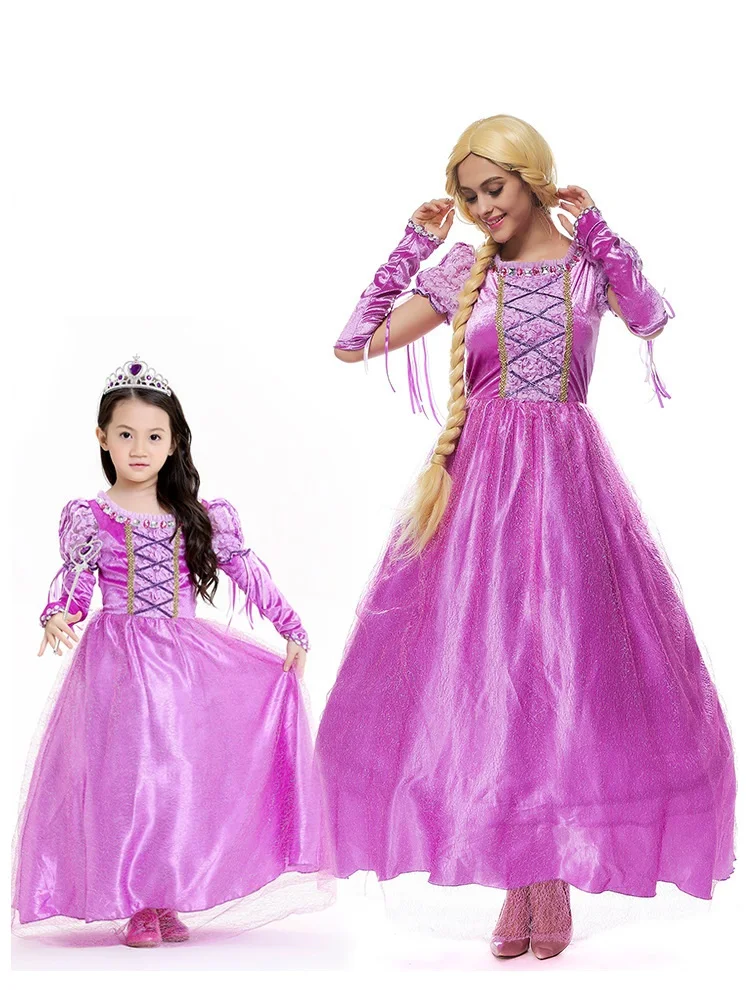 

Anime Princess Sofia Rapunzel Dresses Gown Long Party Dress Girl/Woman Clothing Christmas/Halloween Cosplay Costume Masquerade