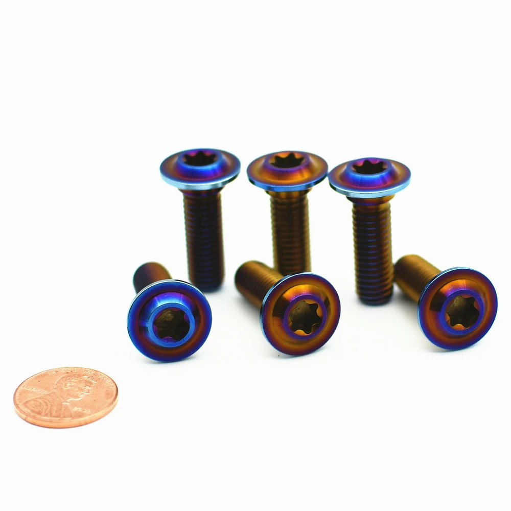 Titanium Bolts M8 x20mm Ti Brake Disc Motorcycle Modification Burned Blue Color Screws Fasteners 4/6/10pieces | Обустройство дома