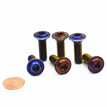 

Titanium Bolts M8 x20mm Ti Bolts Brake Disc Motorcycle Modification Burned Blue Color Titanium Screws Ti Fasteners 4/6/10pieces