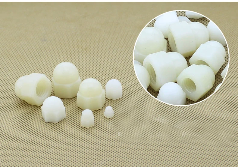 500PCS x M10 DIN1587 ROHS QUALITY WHITE Nylon Nut Plastic Cap Nuts