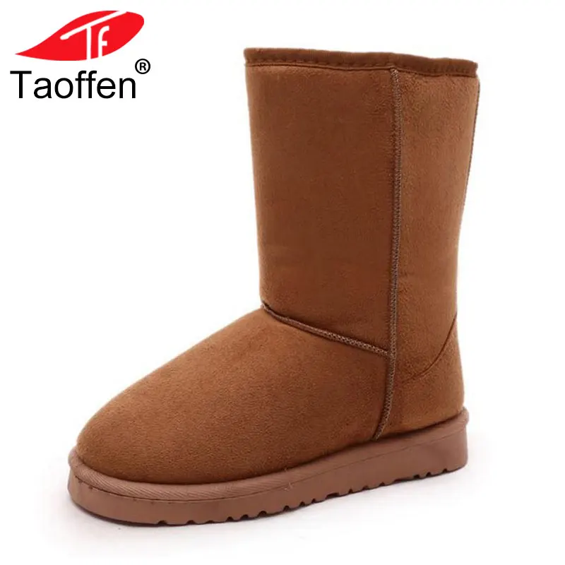 

TAOFFEN Women Boots Thick Fur Shoes Women Warm Snow Boots Round Toe Winter Short Boots Fashion Holidays Ladies Shoes Size 36-40