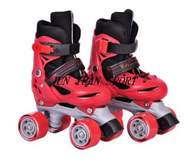 High qaulity font b Roller b font Skates Genuine Leather With Led Double Line Skates Child