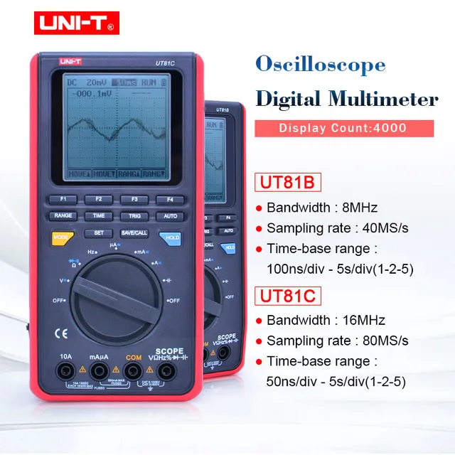 Special Price UNI-T UT81C/UT81B Scope Digital Multimeters Mini Oscilloscope Input High Sensitivity Diode USB Interface PC Software Special Price UNI-T UT81C/UT81B Scope Digital Multimeters Mini Oscilloscope Input High Sensitivity Diode USB Interface PC Software
