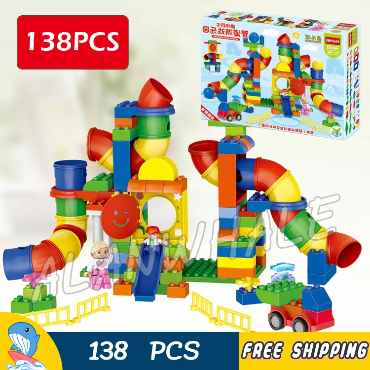 

138pcs My First Pipeline Amusement Park Piping Castle Slide Tunnel Model Building Blocks Toy Brick Compatible With Lego Duplo