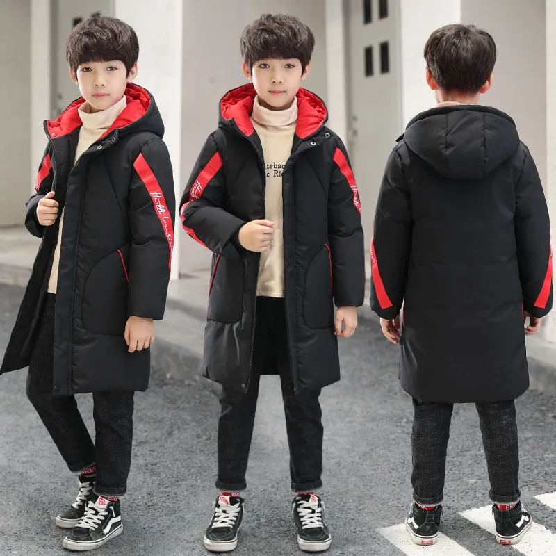 Детские зимние хлопковые куртки-пуховики для мальчиков; зимний комбинезон; детская парка; теплое плотное пальто; Повседневная Верхняя одежда для мальчиков-подростков