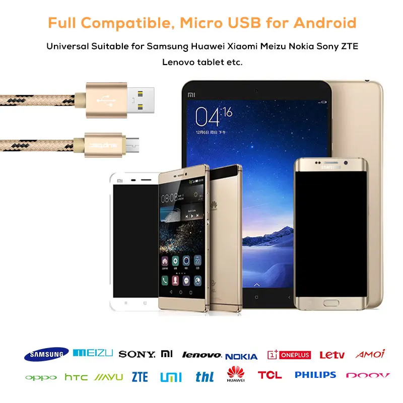 SUPTEC 2 м 3 м микро USB кабель 2.4A Быстрая зарядка данных зарядный кабель для Android samsung S6 S7 Edge Xiaomi huawei MP3 Microusb шнур