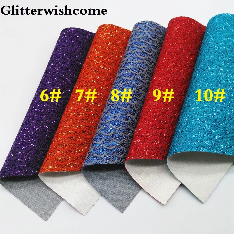 Glitterwishcome 30X134 см мини кружево в рулоне блестящая кожа, рыбка чешуя Русалки Fabirc кожа ткань винил для луков, GM020