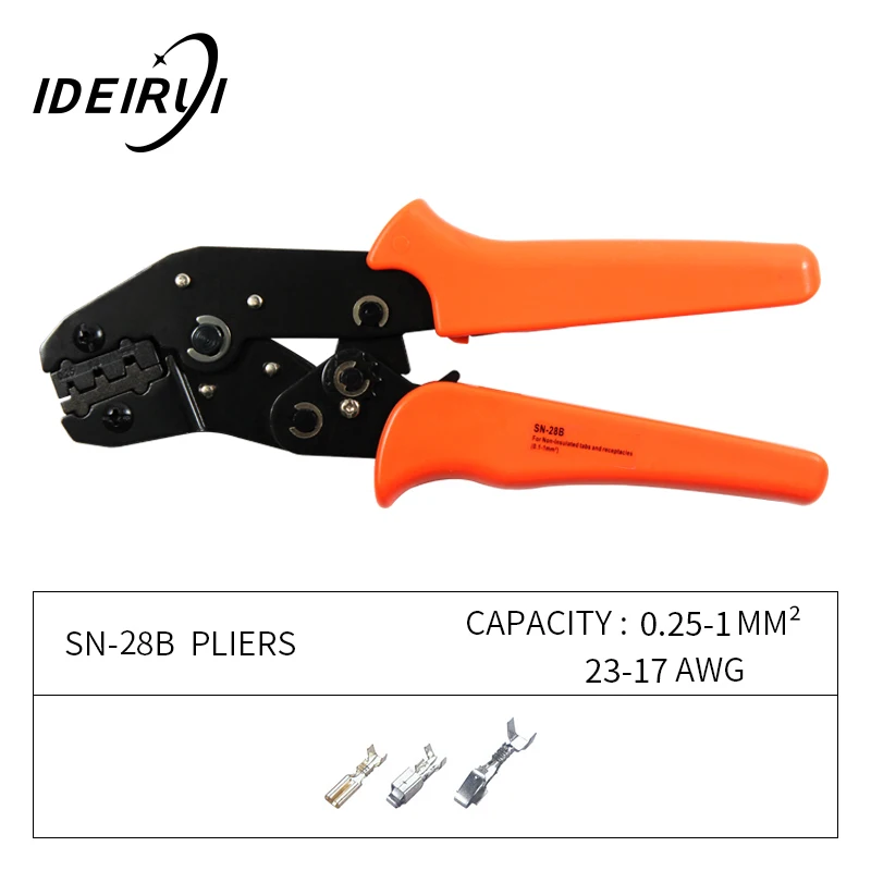 

SN-28B Pin Crimping Pliers 2.54mm 3.96mm 28-18awg 0.1-1.0mm2 for Dupont Terminals with Wire-electrode Cutting Die Sets
