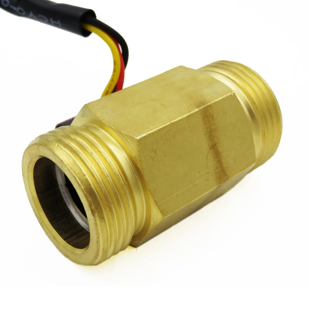 Hall Effect Water Flow Sensor Counter Indicator Flowmeter G3/4 DN20 Male Thread Brass 1-30L/min 50mm Long water flow switch,turbine flow sensor