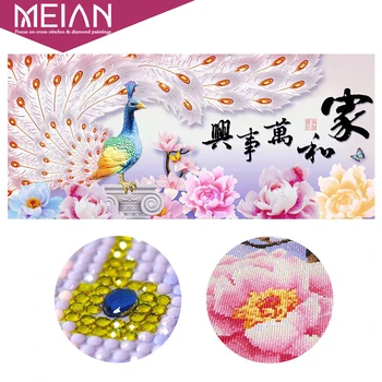 

Meian,Special,Diamond Embroidery,Full,DIY,"Harmony Family Peacock" Diamond Painting,Cross,Diamond Mosaic,Bead Picture,Home Decor