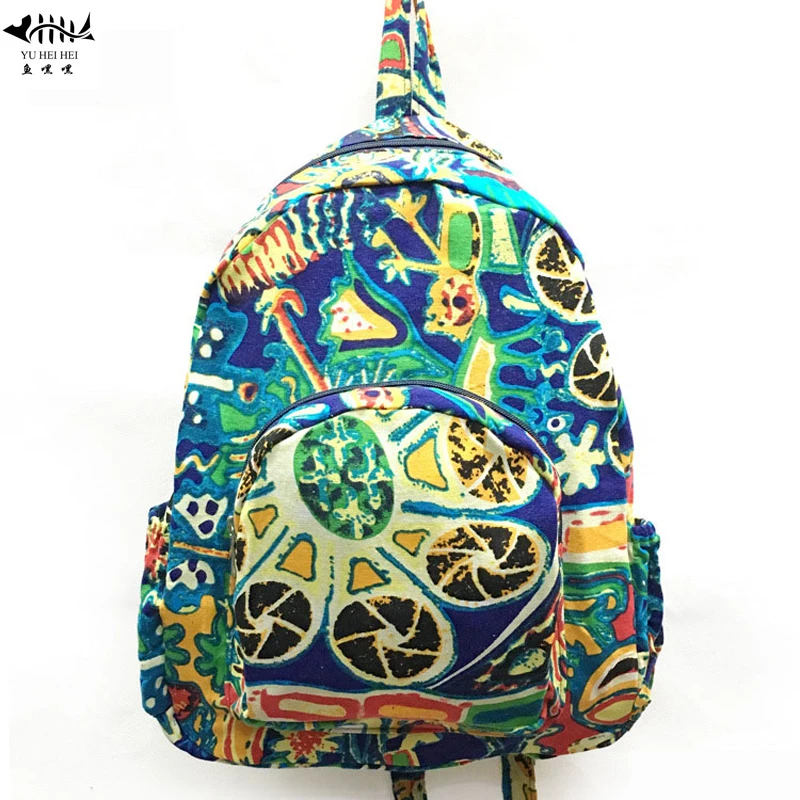 

High Quality Bohemian Backpacks Bag Bags Women Small Bohemian Beach Travel Backpack Bag Cotton Canvas free shipping