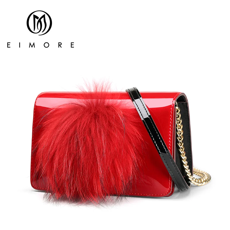 

EIMORE Genuine Leather Small Bags For Women Messenger Shoulder bags Luxury Designer Ladies Crossbody Bags with Feathers Fashion