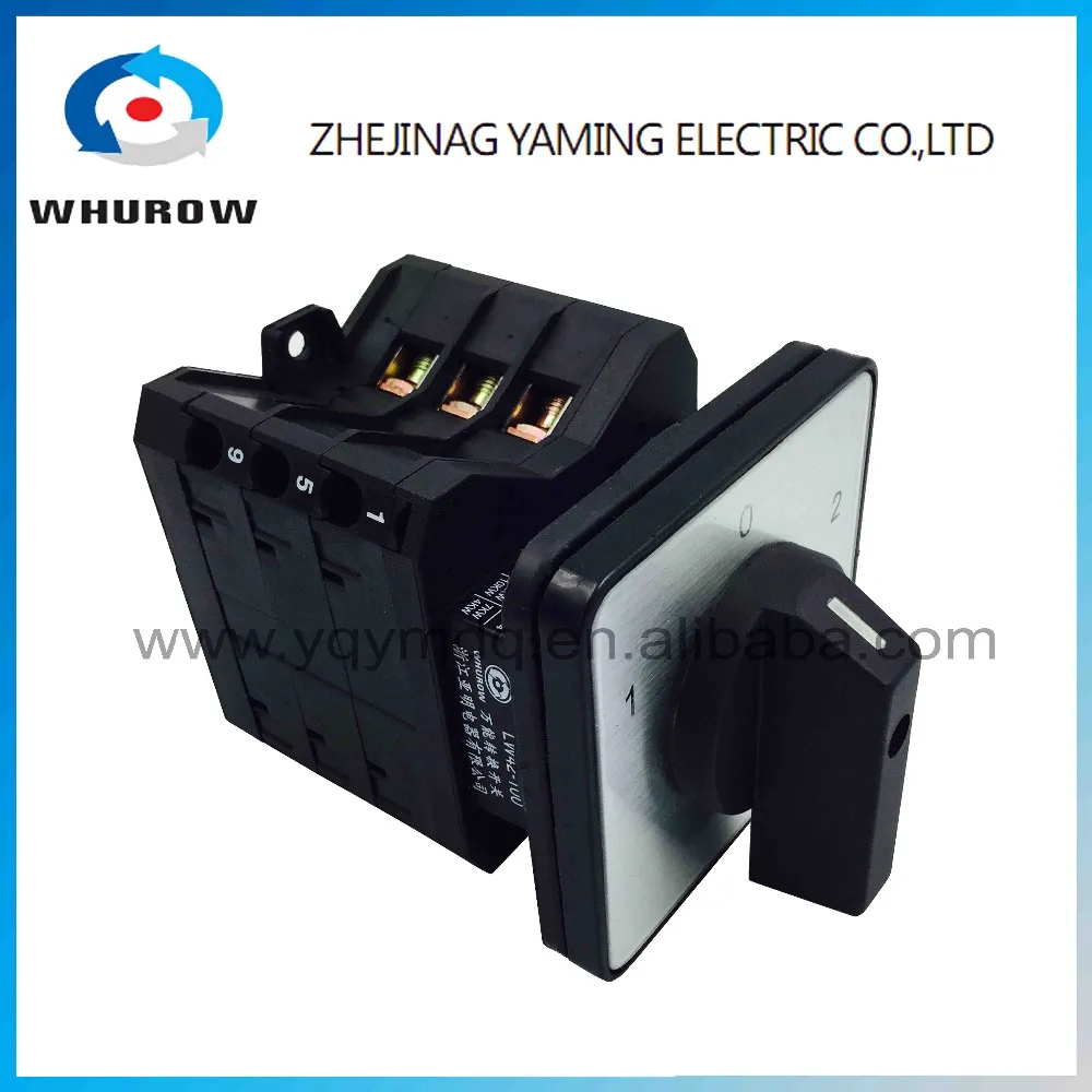 Rotary switch knob plastic YMW42 100/3 black universal changeover cam