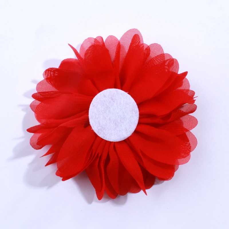 120 шт. 6,5 см Мода шифон Puff scalloped Цветы для Заколки для волос мягкие балетки цветы для повязки