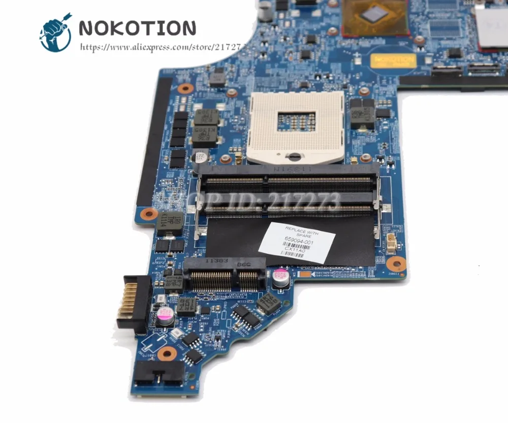 Материнская плата NOKOTION 659094 001 для ноутбука HP Pavilion DV7 6000 материнская HM65 DDR3 HD6490