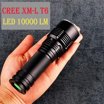

LED lamp T6 5Modes 18650 LED Flashlight Zoomable Military Torch 2017 Newest Bright Illumination Unique Shadowhawk CREE 10000LM