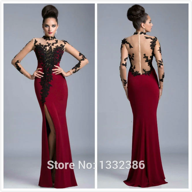 turtleneck gown with sleeves