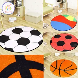 Диаметр 60-100 см круглый Футбол Баскетбол кафе коврики ковры детей Skidproof области ковер комната коврик Tapete Pad кухня
