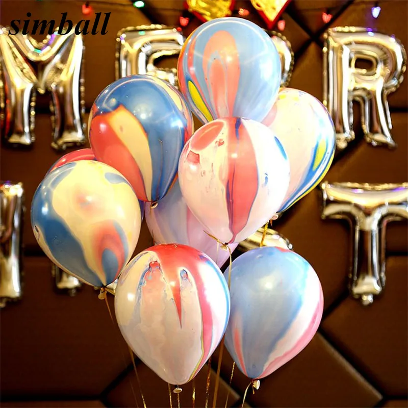 

5pcs/lot 12Inch 3.4g Printed Rainbow Latex Balloons Helium Air Balls Inflatable Wedding Happy Birthday Party Decoration Balloons