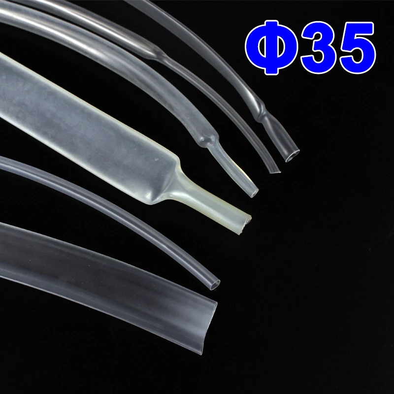 1Meter/lot 35mm Ultra thin Transparent Clear Heat Shrink Tube