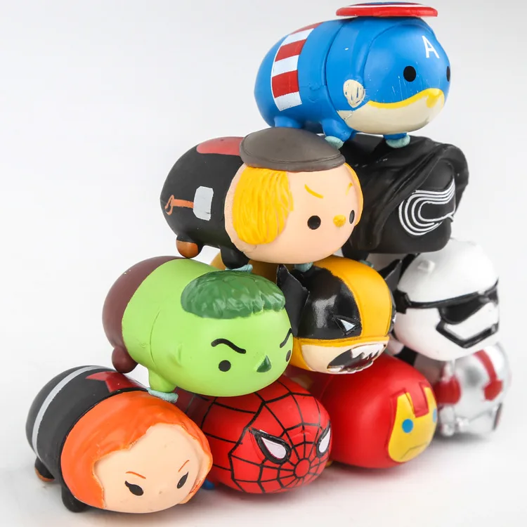 

10pcs Tsum Tsum Mini Figure Figurine Captain America Ironman Spider-man Thor Black Widow For Brinquedos Gifts Collectible Toys