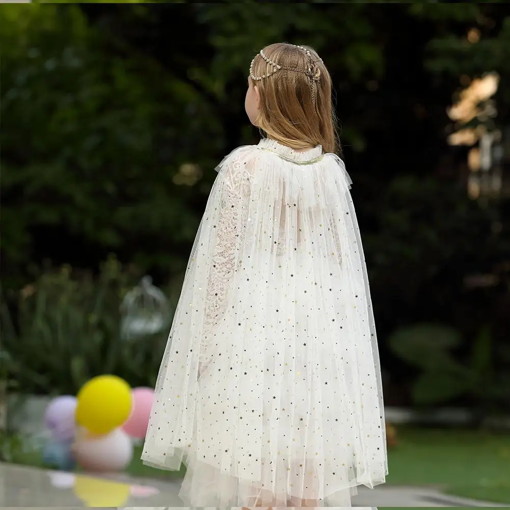 Kidlove/детский сетчатый плащ с блестками для девочек; милый Блестящий праздничный костюм принцессы; вечерние накидки