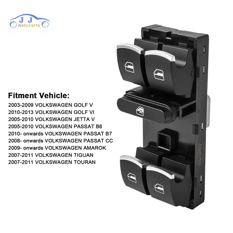 Хром Мастер переключатель окна для Golf MK5 MK6 Tiguan Touran Passat 5ND959857 5ND 959 857 5K4959857 5K4