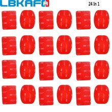 LBKAFA 24 шт. VHB клейкая наклейка плоская Двухсторонняя клейкая лента Крепление на шлем для Gopro Hero 6 5 4 3+ SJCAM SJ4000 SJ5000 SJ6