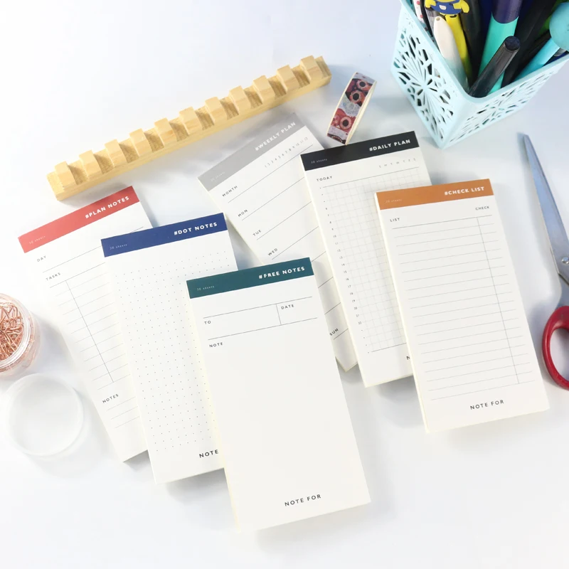 

Domikee classic office shool portable daily weekly planner notepad stationery,fine student memo pad set,can tear,30sheets
