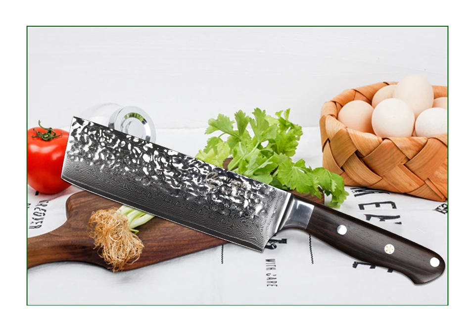 YARENH 6," дюймовый нож шеф-повара японский Дамаск nakiri нож для овощей высокоуглеродистой Нержавеющая сталь Кухня ножей