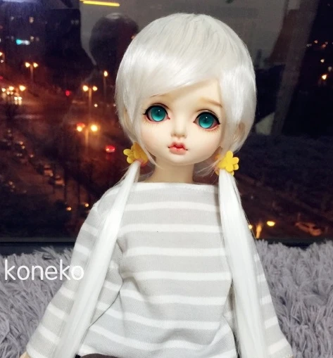 Парик 1/3 1/4 1/6 8 10 12 bylthe yosd AOD DOD BJD MSD furwig игрушка белый шерстяной парик 11 см 13