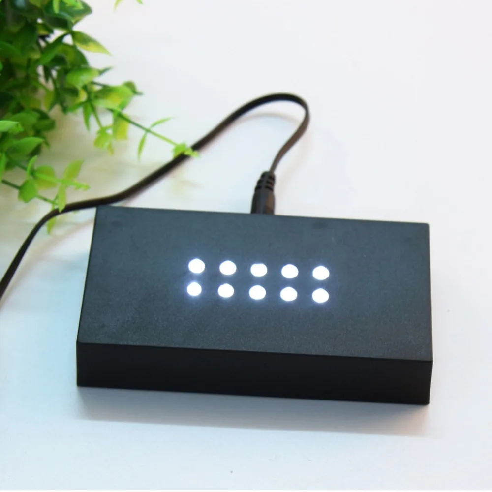 10 White Lights Large Rectangle LED Plastic Light Base/Stand for 2D/3D