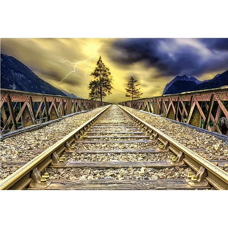 

Diamond Painting Full drill Railway track Mosaic DIY Diamond Painting Cross Stitch Embroidery Home Decorative Craft