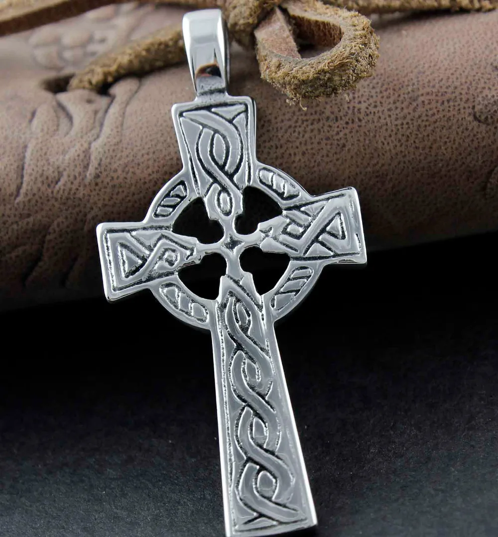 Men Charm Irish CROSS Ireland Pendant Stainless Steel Jewelryin Charms from Jewelry