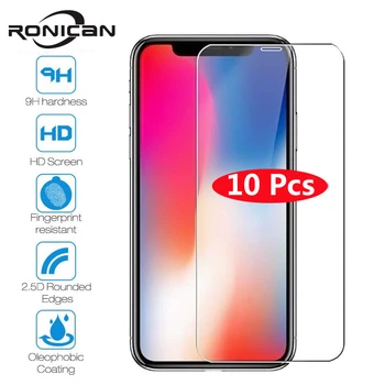 

10Pcs Tempered Glass For iPhone 7 8 Plus X XS Max XR Screen Protective Film For iPhone 6 6s Plus 5s Glass Protector For iPhone X