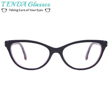 Ацетатные модные очки Женские оправа для очков в стиле кошачьи глаза с пружинным шарниром для мультифокальных близоруких линз