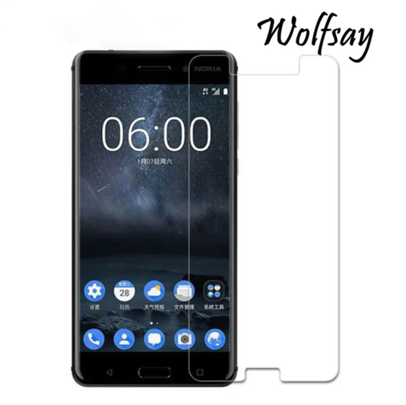 2 шт Стекло для Nokia 6 защита экрана закаленное стекло для Nokia 6 стекло для Nokia 6 TA-1021 Защитная пленка для телефона Wolfsay