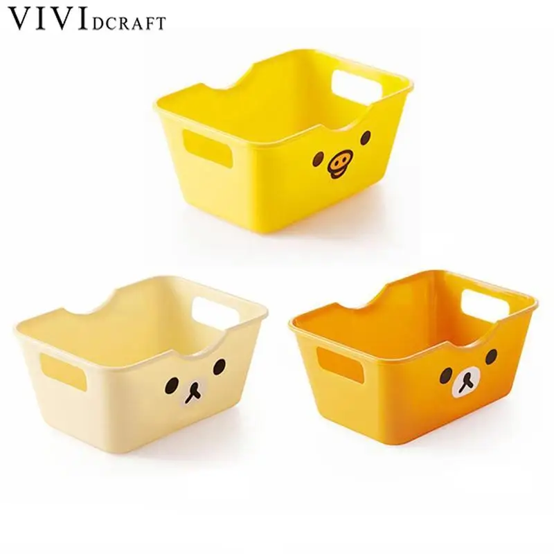 

1PC Cartoon Cute Lovely Bear Rectangle Desktop Collection Container Box Desk Finishing Storage Box for Home Office