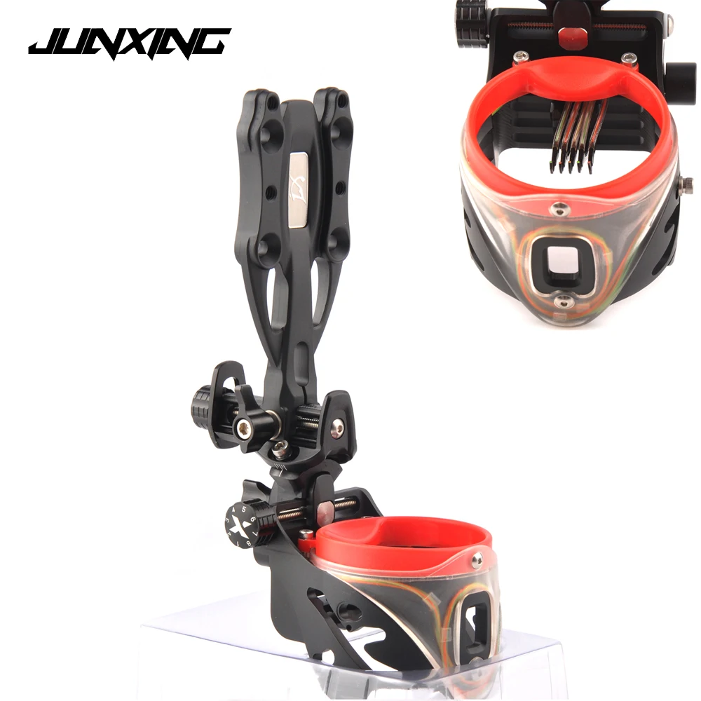 5 Pin Compound Bow Sight with Sight Light Adjustable Sight Green Bubble