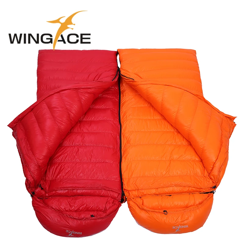 WINGACE Fill, 600 г, 1000 г, спальный мешок на утином пуху, зимний, походный, для кемпинга, конверт, для взрослых, для путешествий, спальный мешок, Сверхлегкий