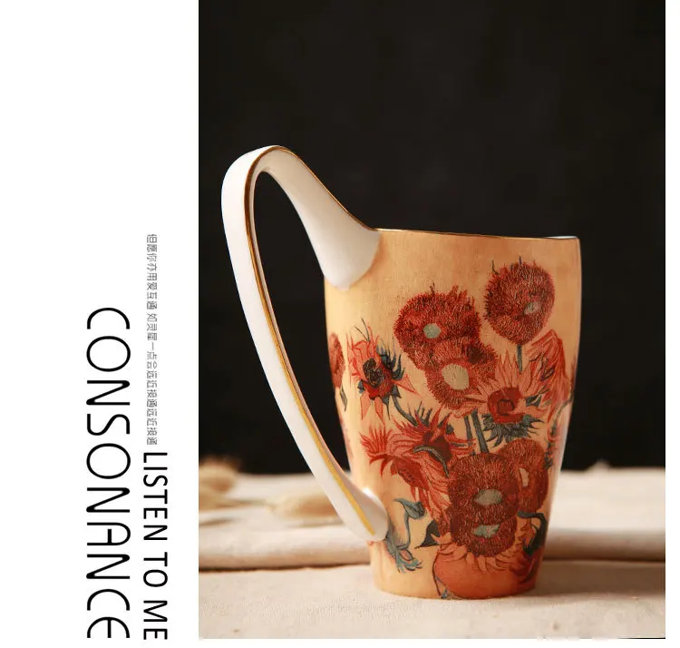600 мл окрашенные керамические чашки большой емкости персонализированное креативное изделие из костяного фарфора Современная кофейная чашка подарок чашка молока WF6171417