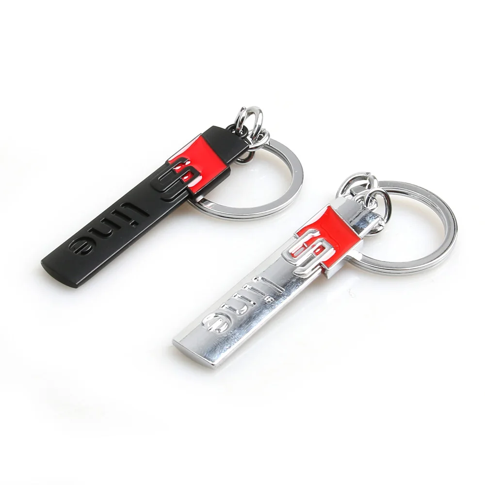 Fashion S line metal car logo key ring chain keychain keyring for audi A3 A4 A6L