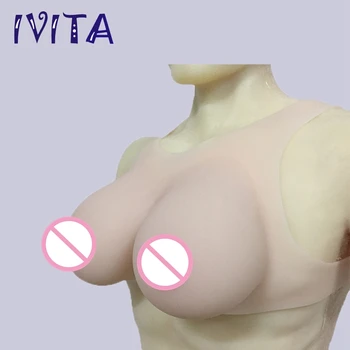 

IVITA 800g Silicone Breast Form Fake Boobs Artifical Silicone Breast For Crossdresser Transgender Drag-Queen Shemale Enhancer